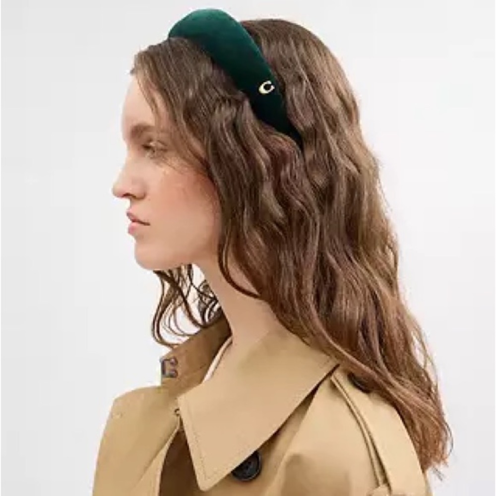 Coach Velvet Headband- Green